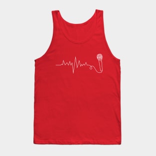 Music Lover Microphone Heartbeat Music Teacher Appreciation Tank Top